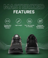 HAWK Black Mens Stylish Sports shoes for GenZ