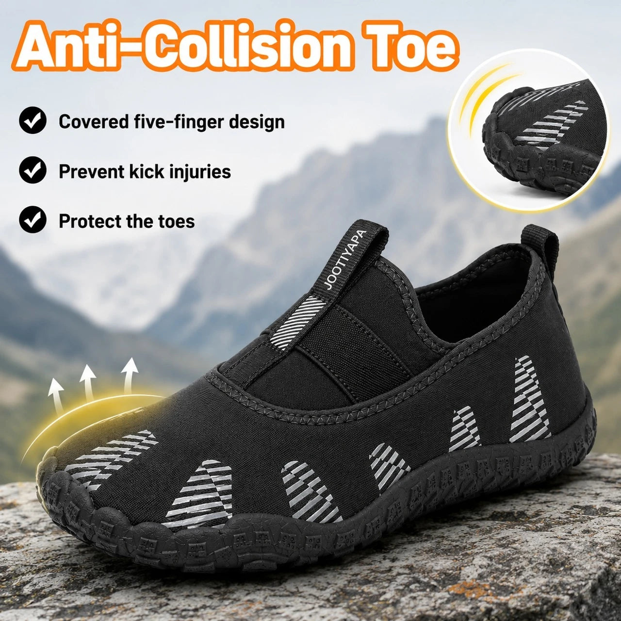 Oxygen Black wide toe shoes for men