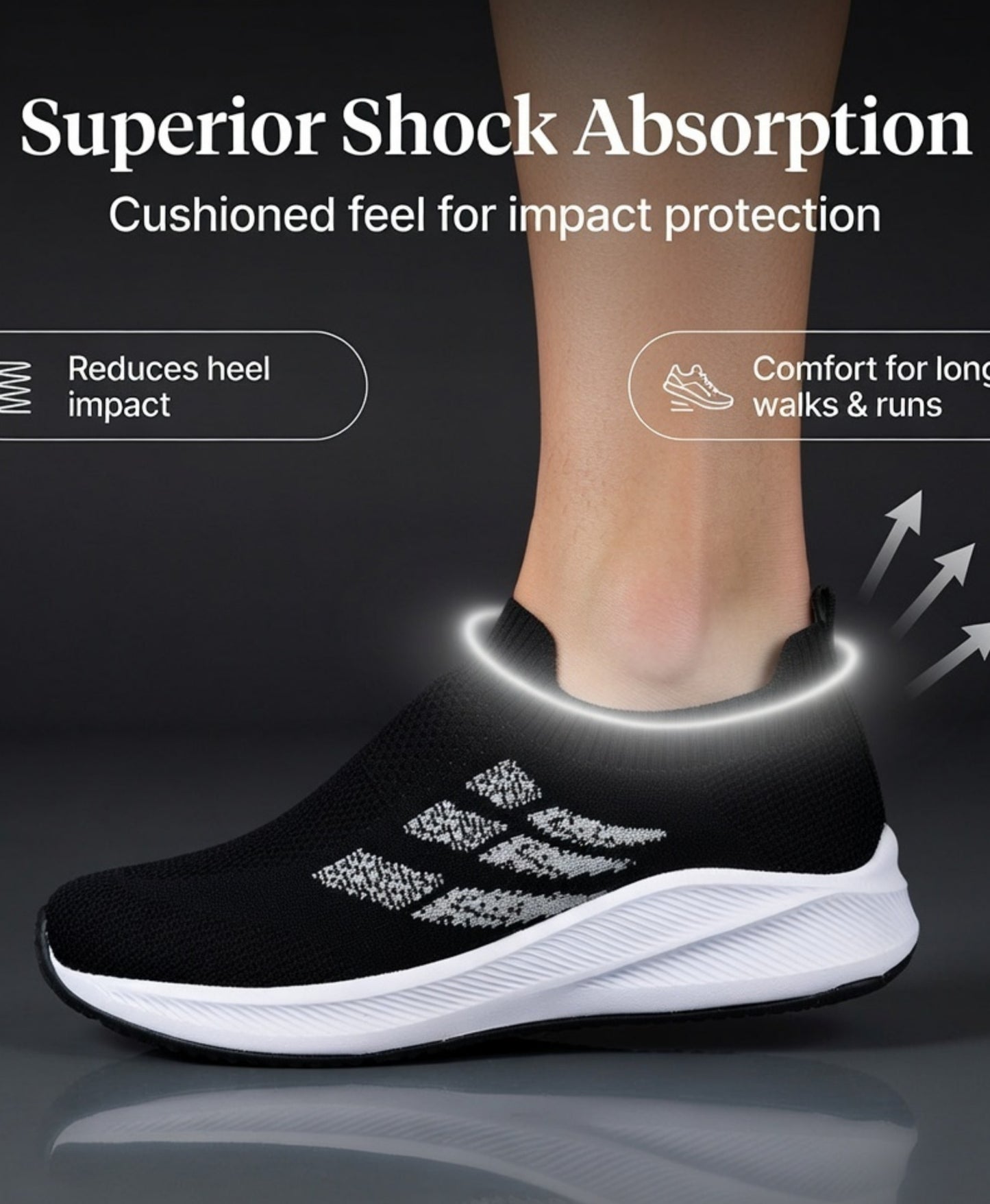 Heron Black Slipon shoes for men