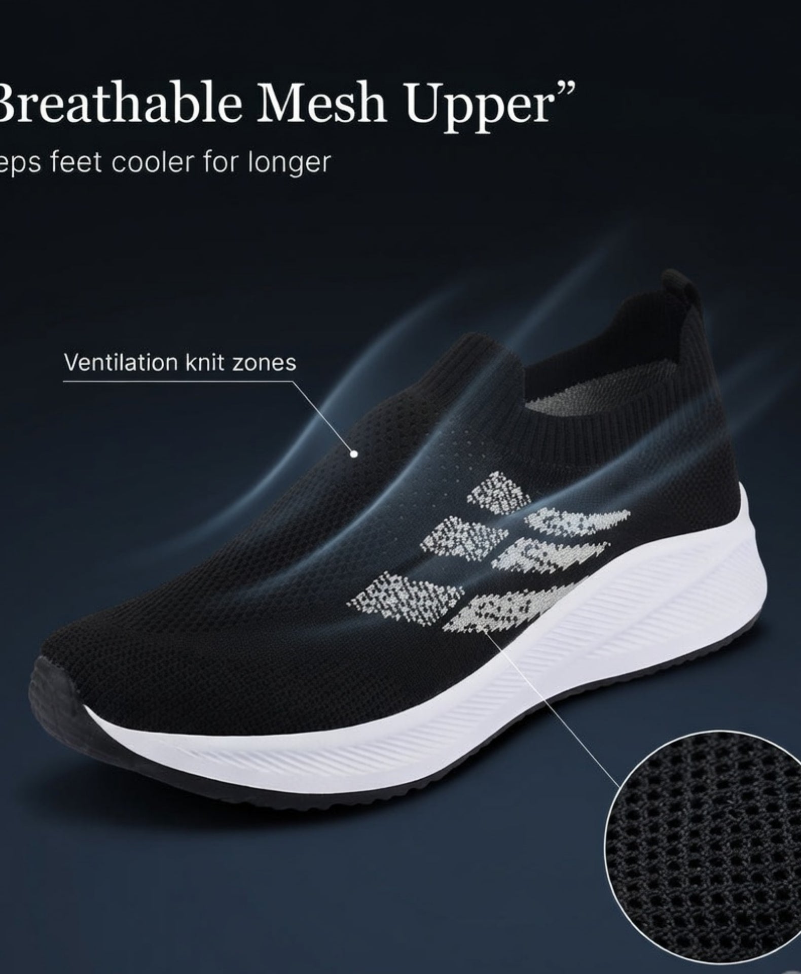 Heron Black Slipon shoes for men