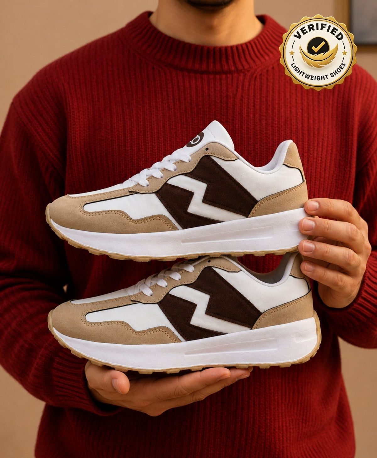 Jootiyapa Eagle Beige Lightweight Sneakers – All-Day Comfort for Men Jootiyapa