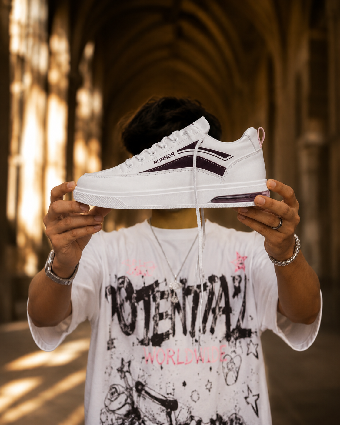 Trending White Runner Sneaker For Men