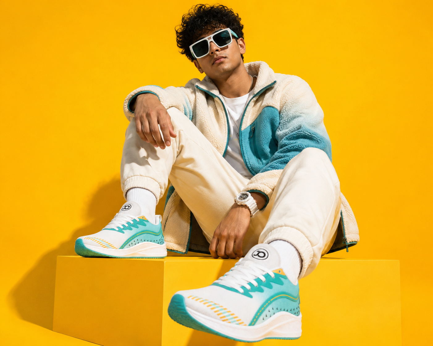 Mens Stylish Green Lightweight Shoes