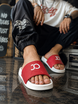 Stylish Genz Python White Cushion Slides