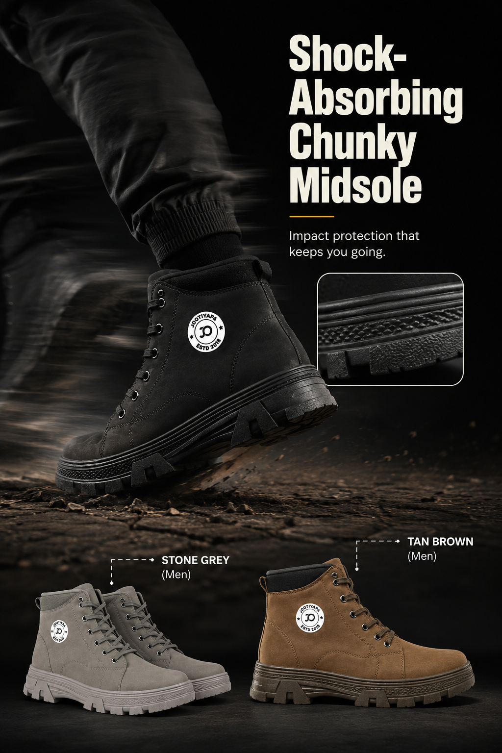 Black High-Top Boot