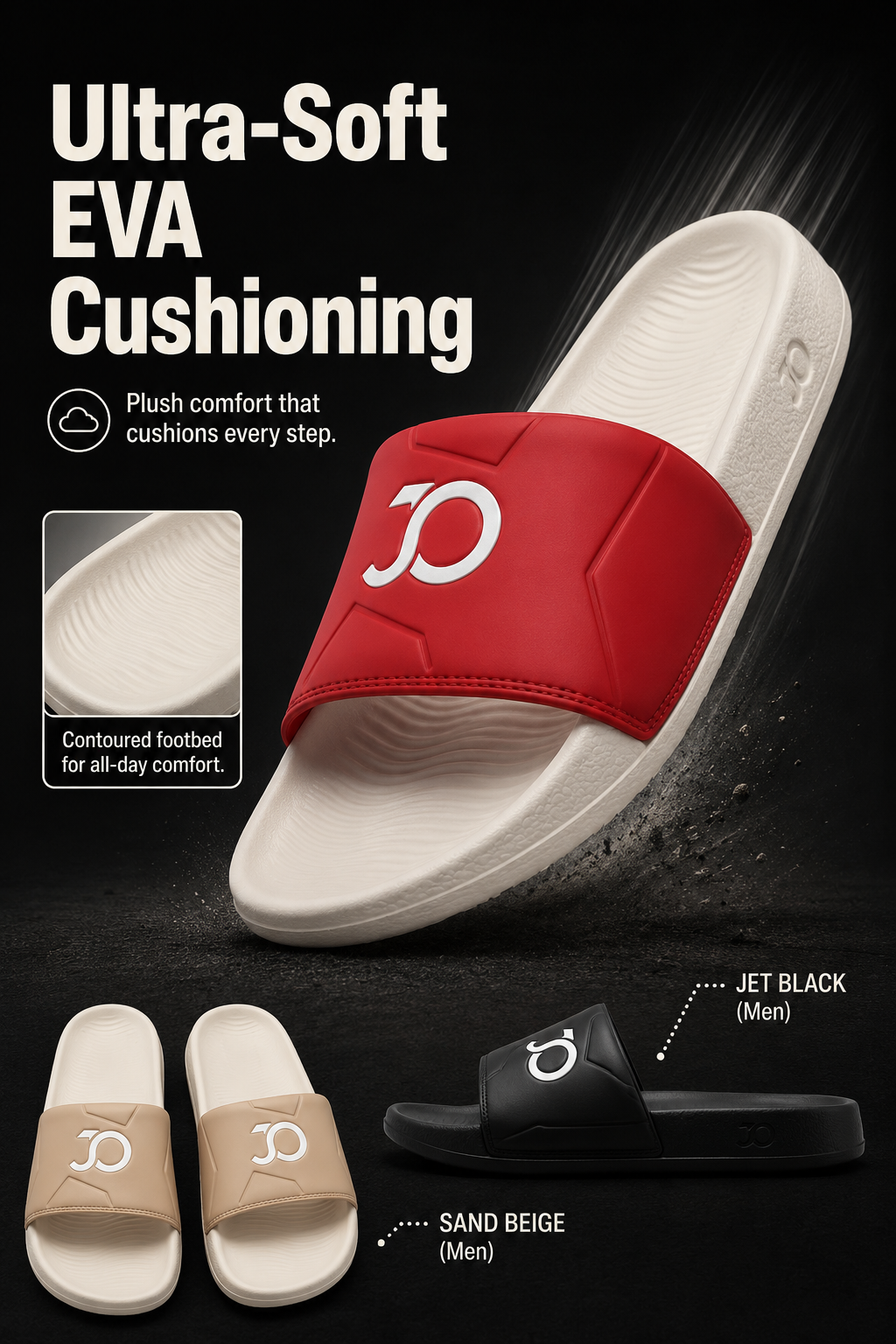 Stylish Genz Python White Cushion Slides