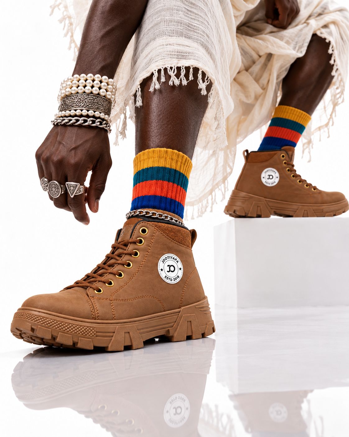 Jootiyapa Storm Tan High-Top Boot – Chunky Street Style Jootiyapa