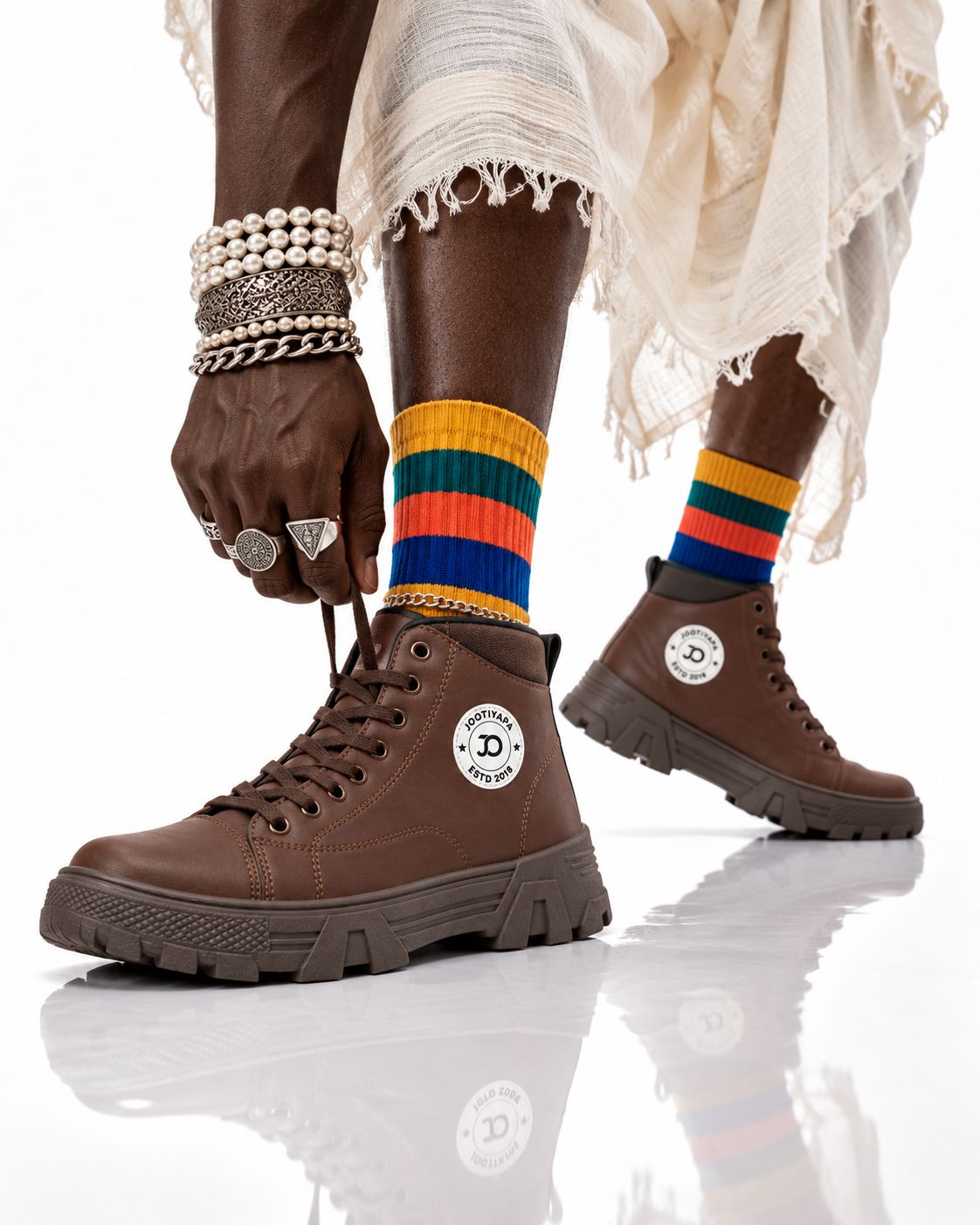 Jootiyapa Storm Chocolate High-Top Boot – Chunky Street Style Jootiyapa