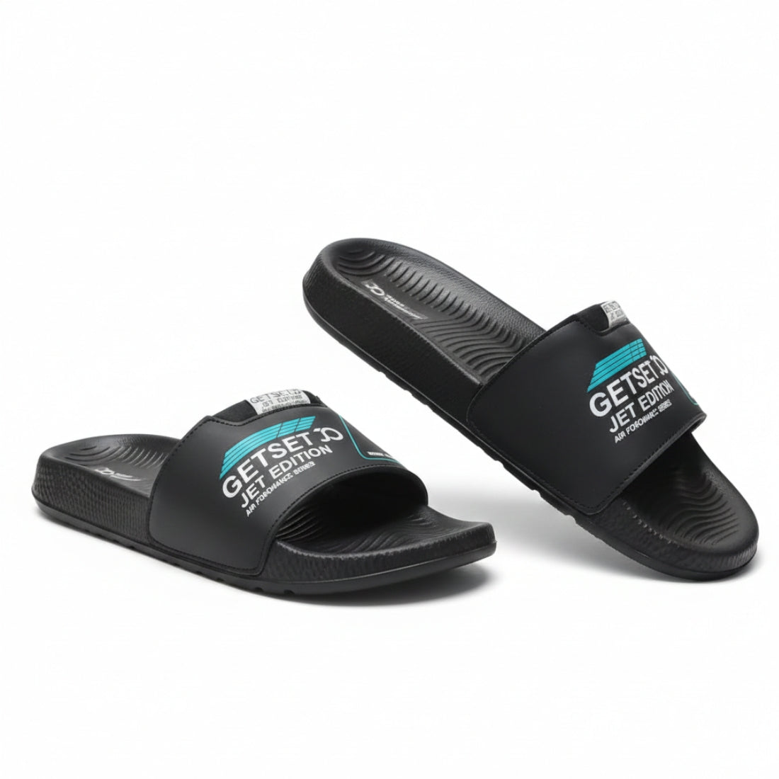 Stylish Genz Jawa Black Cushion Slides