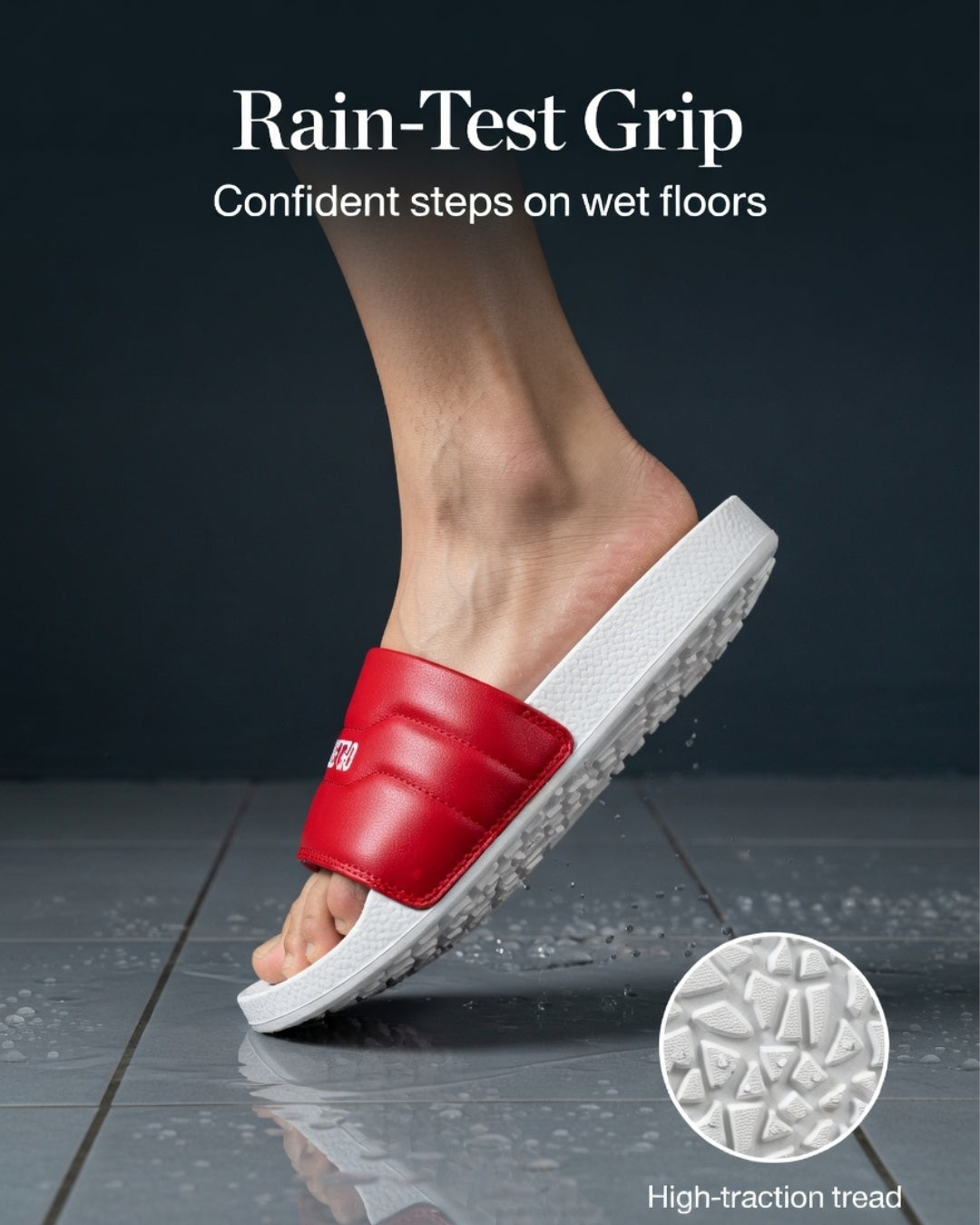 Stylish Genz Algo Red Cushion Slides