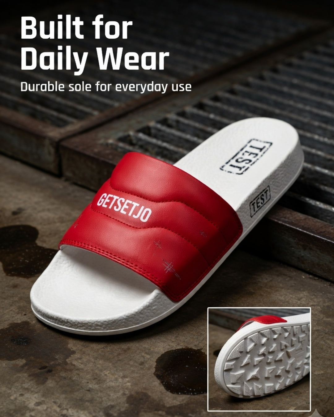 Stylish Genz Algo Red Cushion Slides