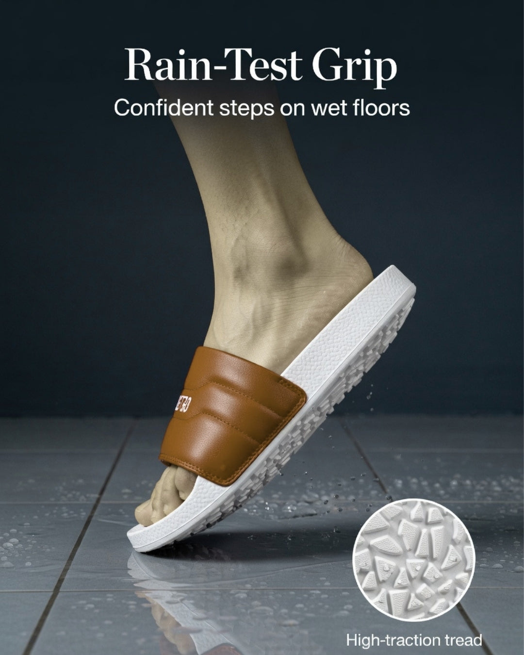 Stylish Genz Algo Brown Cushion Slides