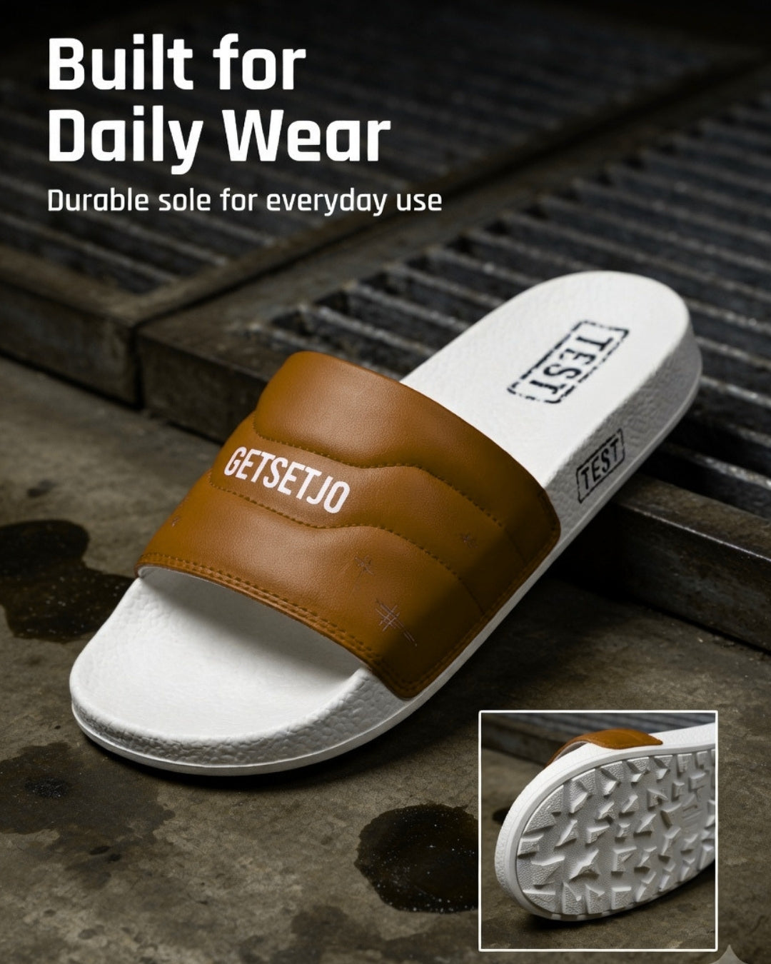 Stylish Genz Algo Brown Cushion Slides