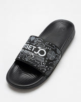Stylish Genz Black Cushion Slides