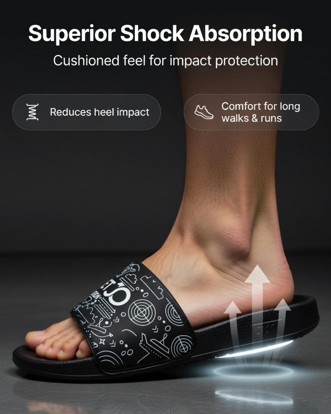 Stylish Genz Black Cushion Slides