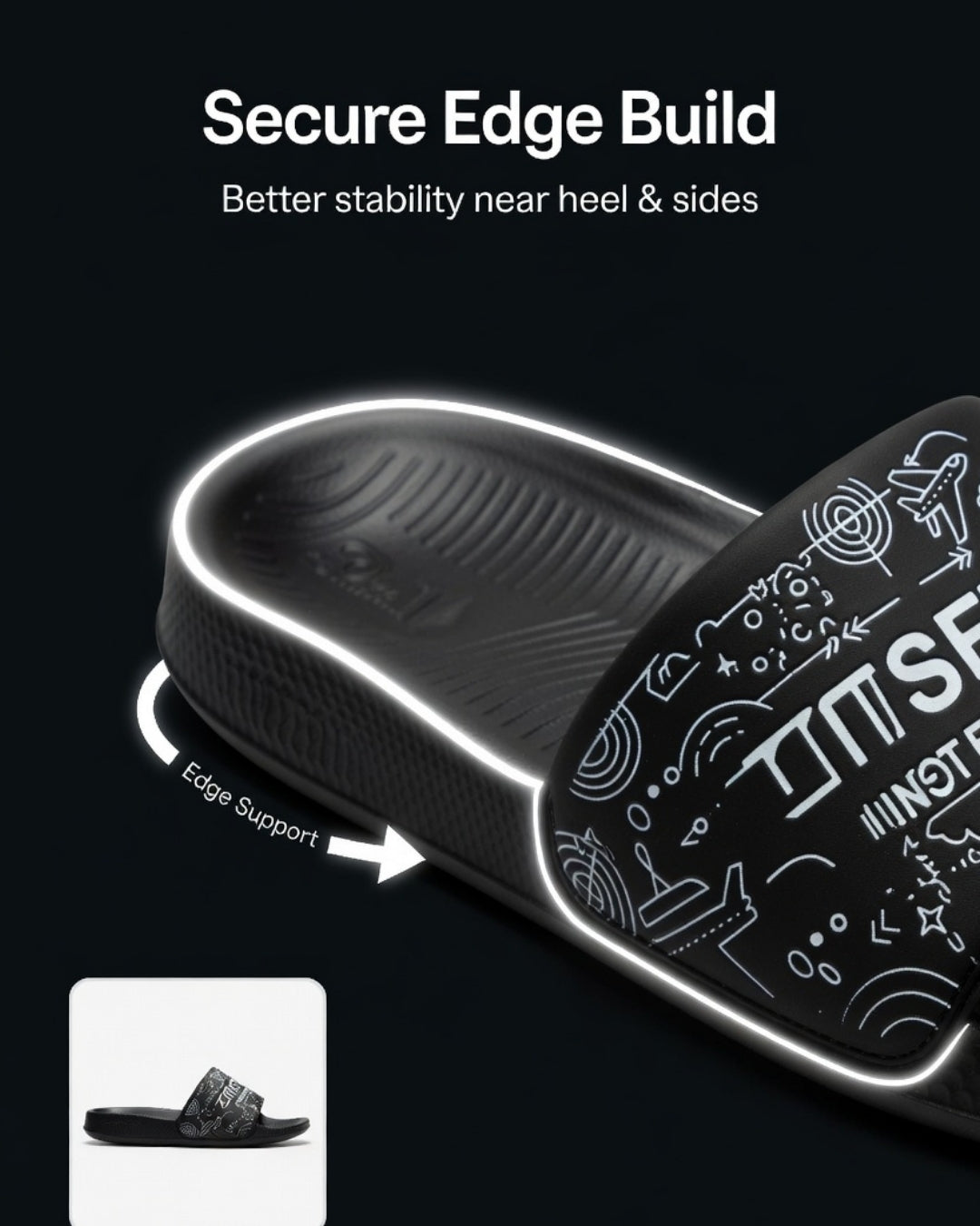 Stylish Genz Black Cushion Slides