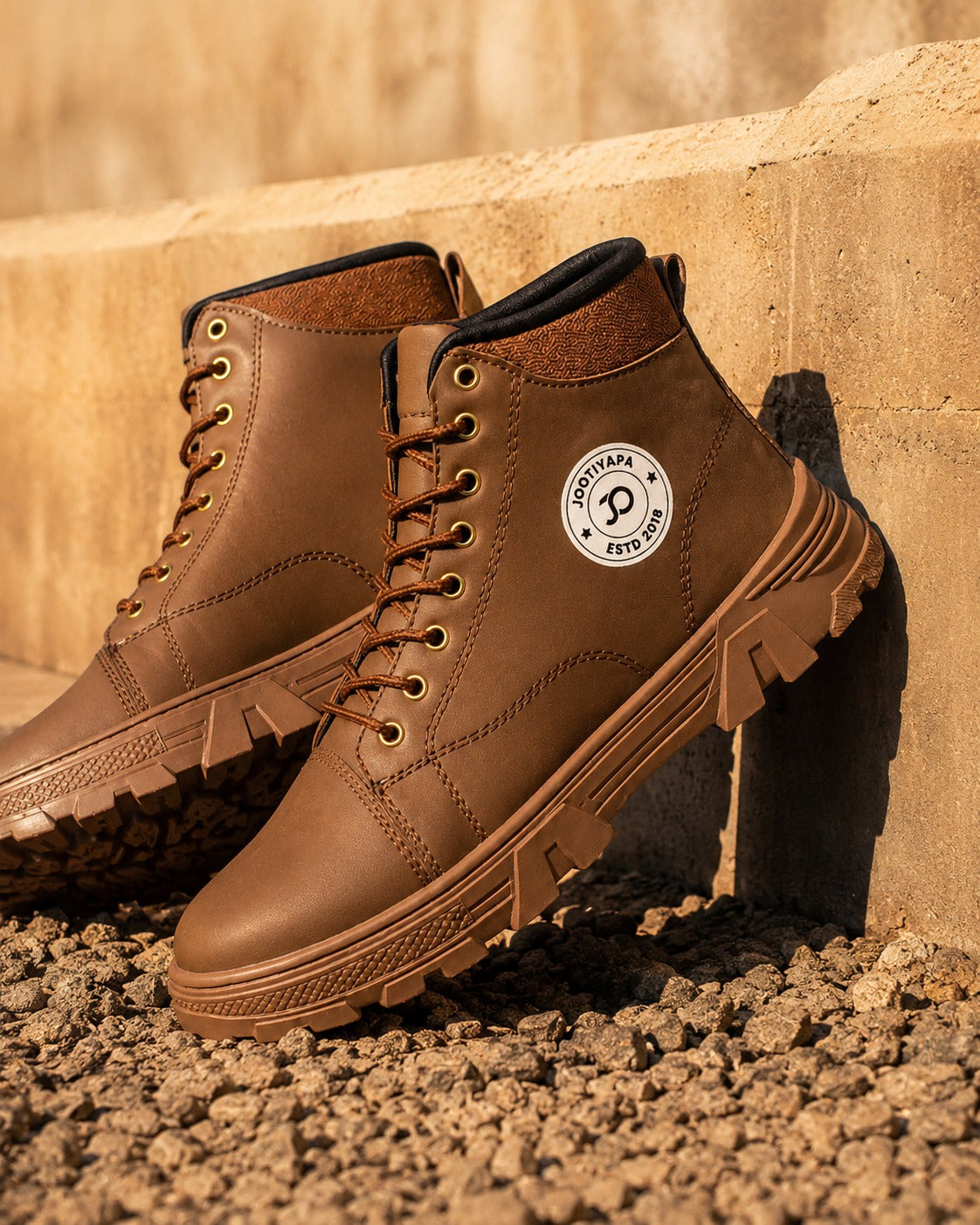 Brown High-Top Boot