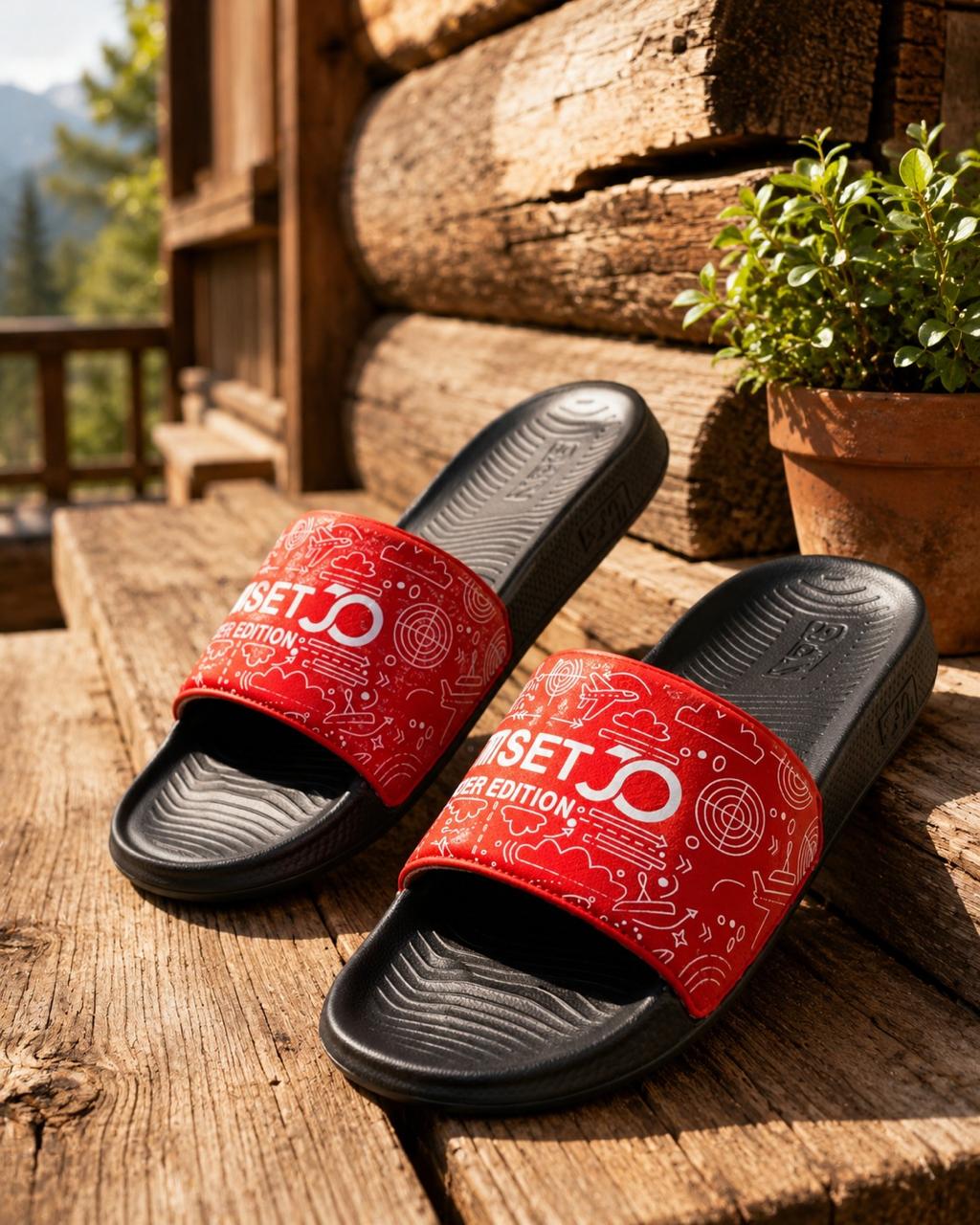 Jootiyapa Loop Red Cushion Slides – Soft-Step Comfort Jootiyapa