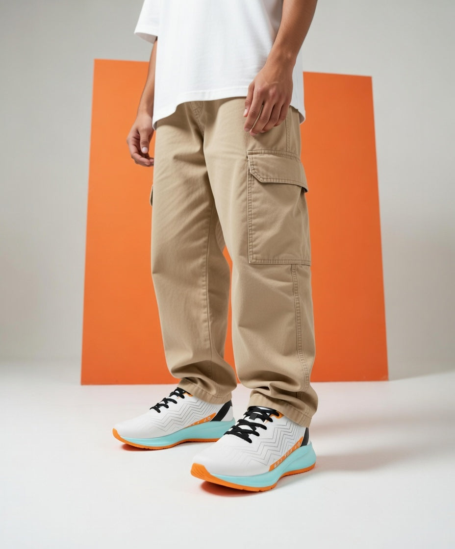 Shark Orange Mens Stylish Sports shoes for GenZ