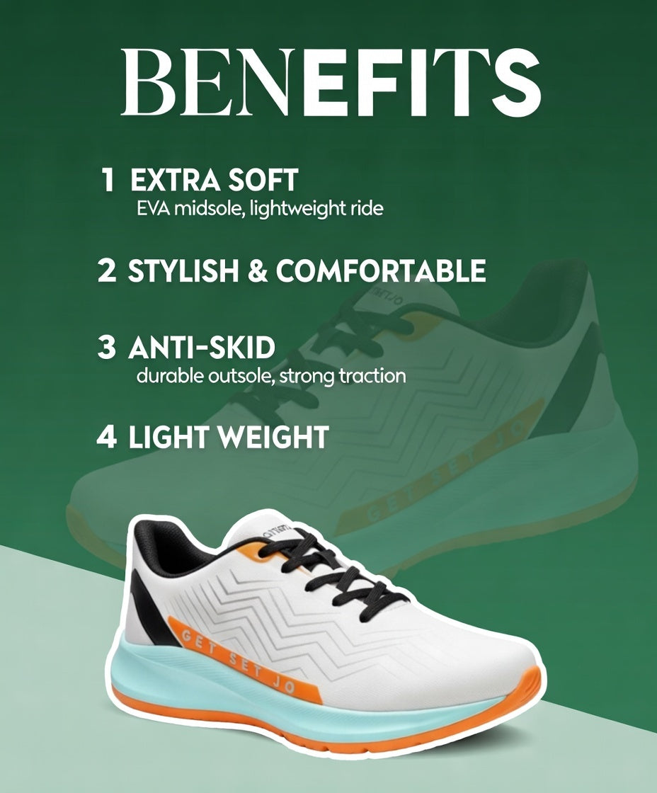 Shark Orange Mens Stylish Sports shoes for GenZ