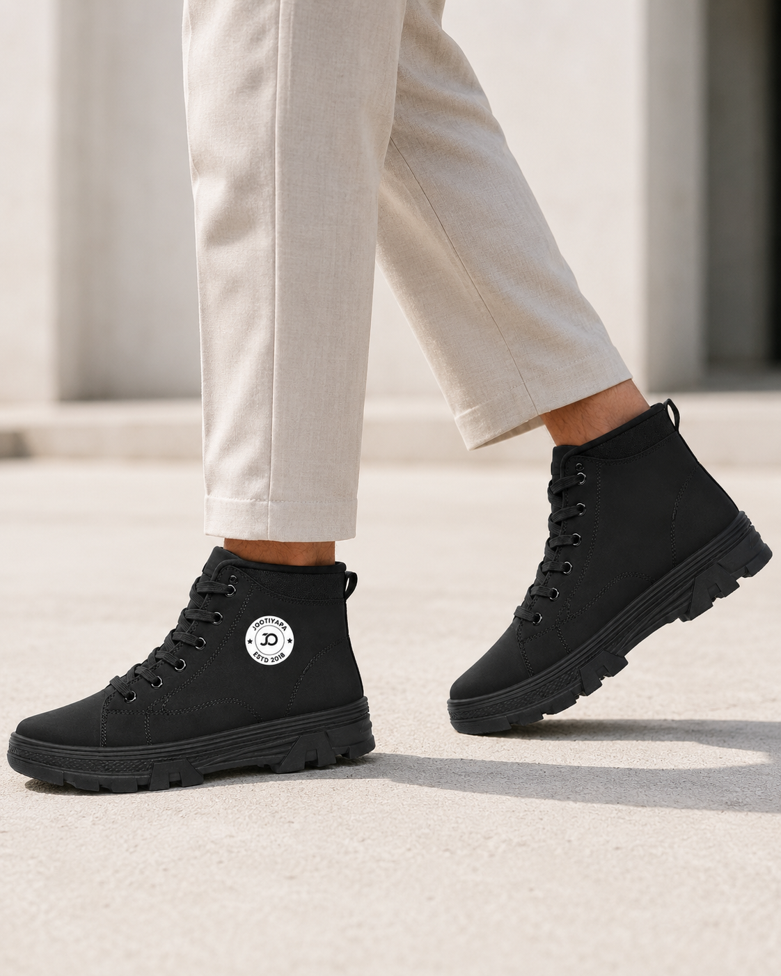 Black High-Top Boot