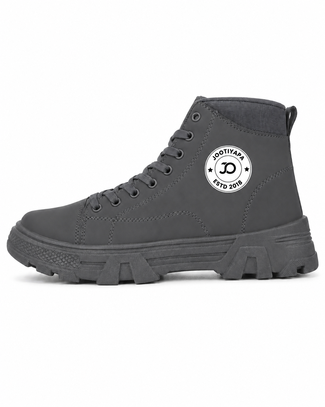 Grey High-Top Boot